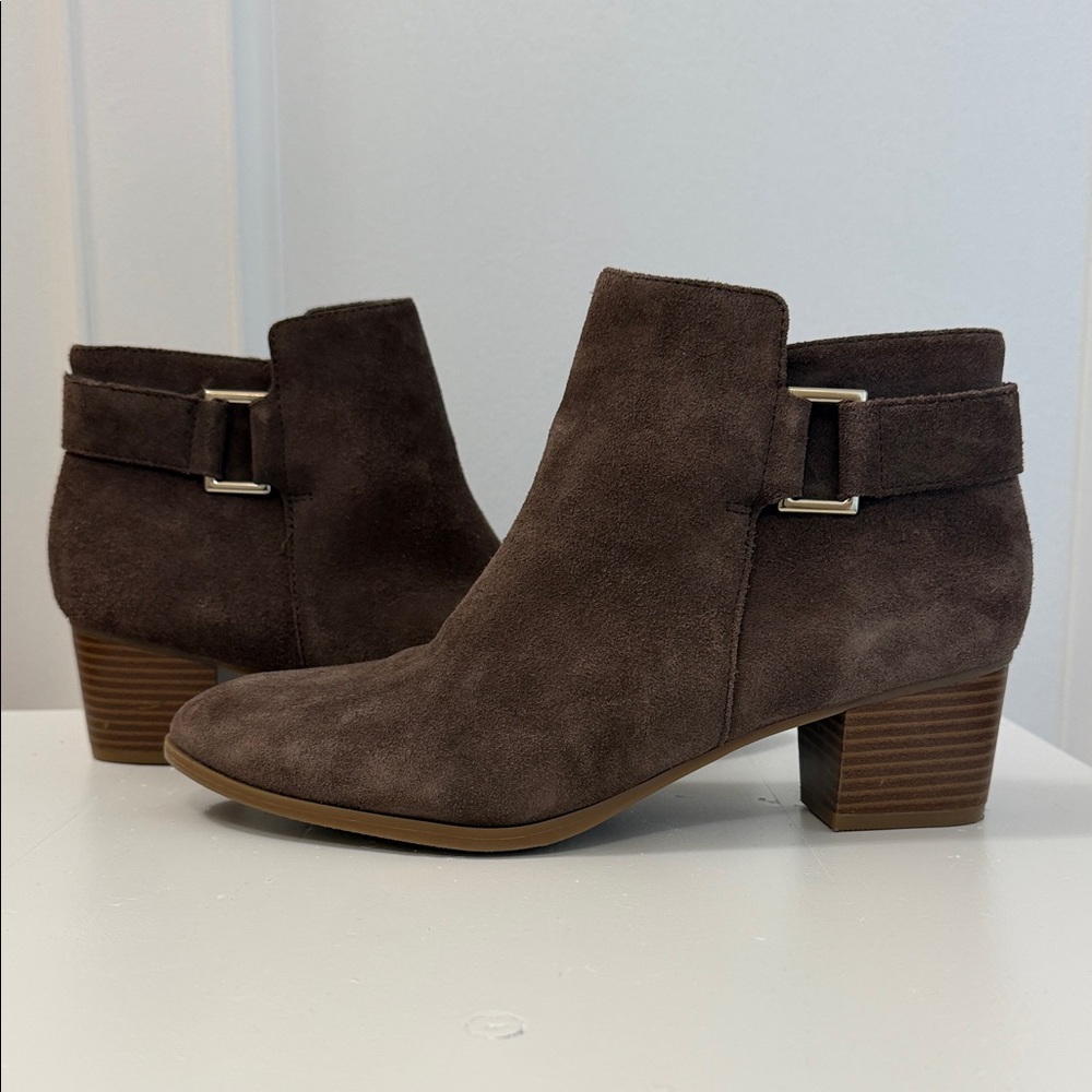 Alfani Dark Brown Suede Ankle Booties